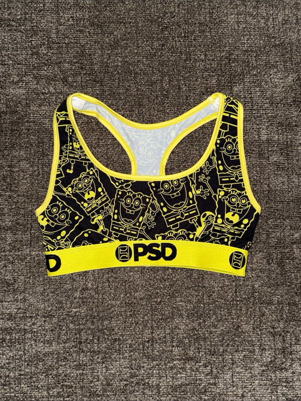 PSD Black & Yellow SpongeBob Rashguard sport top Sports Bra